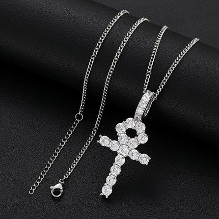 Big 8.1ctw Moissanite Dimaomd Cross Pendnat Necklaces For Women Men Luxury 925 Silver Jewelry For Engagement Party Xmas Gifts