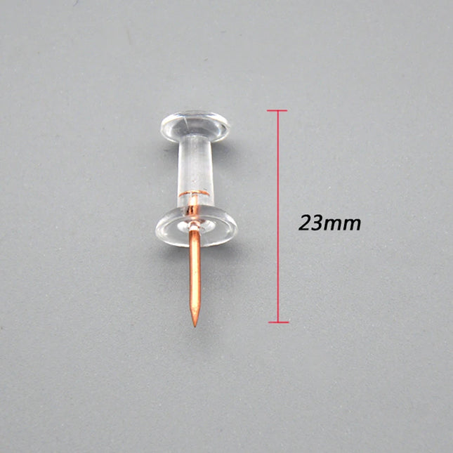 80pcs/set Plastic Transparent Rose Gold Push Pins Thumb Thumbtack Board Pins Drawing Photo Wall Studs Office School Supplies