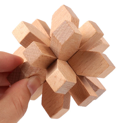 Kids Children Adult Kong Ming Luban Lock 3D Handmade Bamboo Math Puzzles Brain Teasers Educational Finger Toy Birthday Xmas Gift