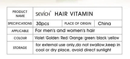 Sevich Smooth Silky Hair Vitamin Capsule Keratin Complex Oil Hair Care Repair Damaged Hair Serum Anti-Loss Moroccan Hair Oil