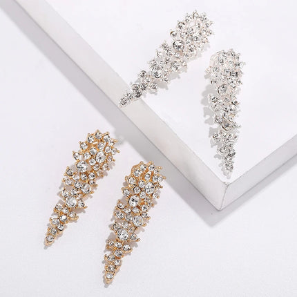 Crystal Sparkle Non-Pierced Bridal Earrings for Wedding Glam