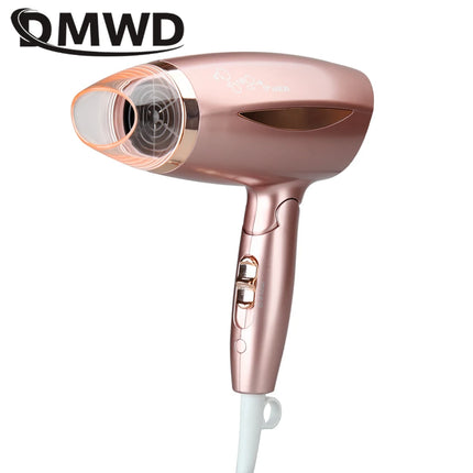 DMWD elextric hair dryer hot /cool wind  2 gears adjustable portable hair dryer for travel foldable machine highw power 1800W EU