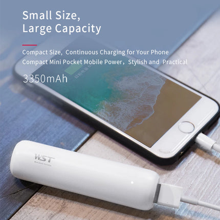 WST 3350mAh Mini Power Bank with USB Port For iPhone Samsung Xiaomi External Battery Portable Phone Charger Fast Charging