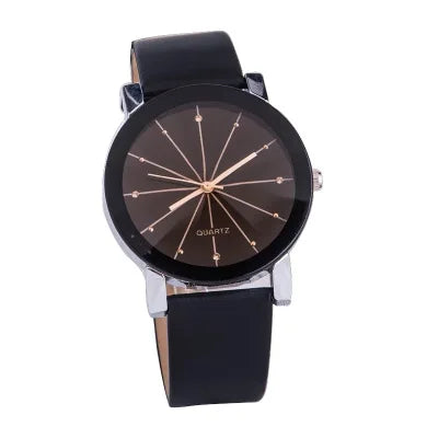 Men Women Leather Strap Line Analog Quartz Ladies Wrist Watches Fashion Couple Watches For Lovers Women's Watches Brand Luxury