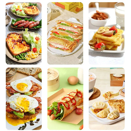 UPORS 4 Hole Frying Pan Non Stick Breakfast Burger Egg Pancake Maker Wooden Handle Medical Stone Four Hole Omelet Pan