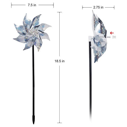 Wind Spinner 8 Set Reflective Bird Repellent Windmill Garden Decorative Reflective Pinwheel Outdoor Bird-Scaring Equipment