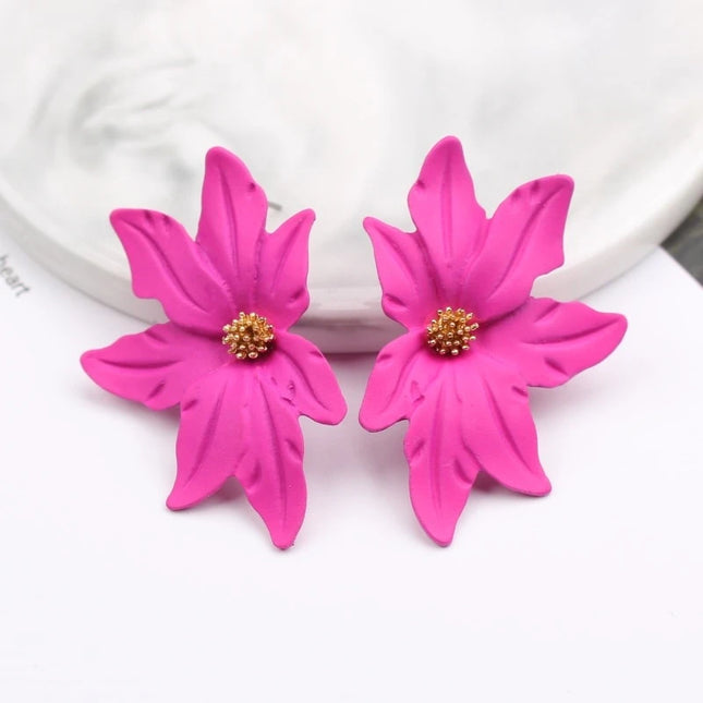 Rose Red Flower Bear Butterfly Drop Earrings - Trendy Women's Fashion Jewelry