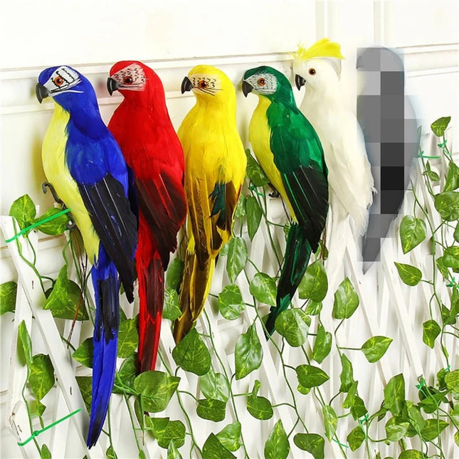 25/35cm Handmade Simulation Parrot Creative Feather Lawn Figurine Ornament Animal Bird Garden Bird Prop Decoration Miniature