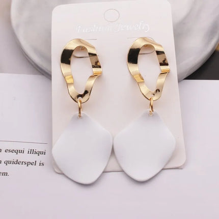 Geometric Waterdrop Dangle Earrings Set for Women - Trendy Metal Ear Jewelry