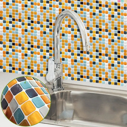 Mosaic Wall Tile Peel and Stick Self adhesive Backsplash 3D Waterproof Oil-proof Kitchen Bathroom Home Decor Wall Sticker Vinyls