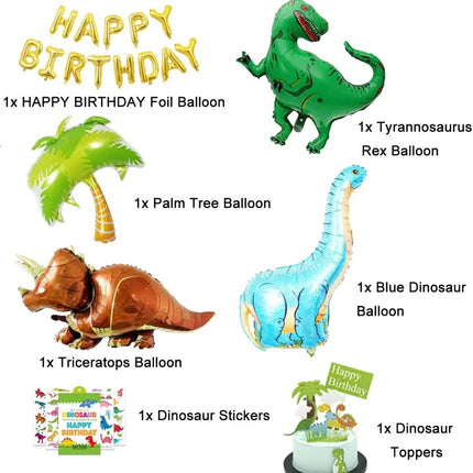 Dinosaur Balloons Garland Kit for Birthdays Baby Showers Decoration T Rex Velociraptor Brontosaurus Forest Balloons Party Decor