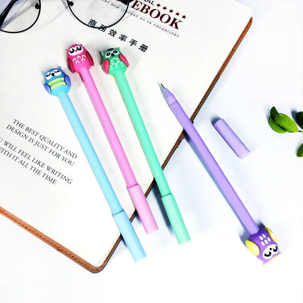 24 pcs New creative cartoon owl gel pen cute student signature pen factory direct material escolar criativo