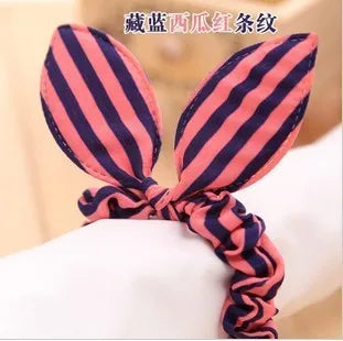 New Cute Dot Fabric Rabbit Ear Girls Woman Hairbands Hair Rope For Women Mix Wholesale Hot New Arrive!