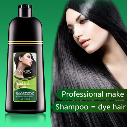 Mokeru Organic Natural Fast Hair Dye Only 5 Minutes Noni Plant Essence Black Hair Color Dye Shampoo For Cover Gray White Hair