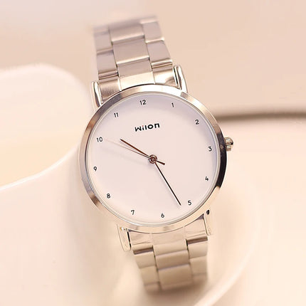 New Original Brand Simple Wrist watch Fashion Lovers Casual Full Stainless Steel Quartz Clock Men Women Business watches relogio