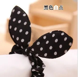 New Cute Dot Fabric Rabbit Ear Girls Woman Hairbands Hair Rope For Women Mix Wholesale Hot New Arrive!