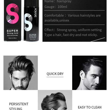 Sevich Hair Hold Spray Water Applicator for Styling Working Hair Building Fibers Hairdresser Water Hair Fixing Spray 100ML