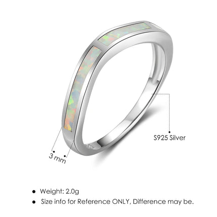 Luxury White Fire Opal Rings 100% 925 Sterling Silver Ring Anniversary Gift Jewelry Silver 925 Rings for Women (Lam Hub Fong)