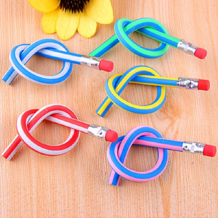 3Pcs Colorful Magic Bendy Flexible Soft Pencil With Eraser Stationery Student Pencils For Kids Writing Gift School Office Supply