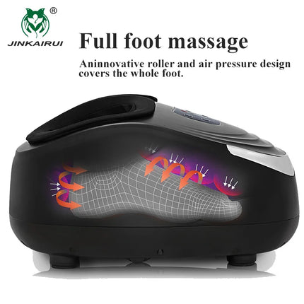 Jinkairui Kneading Air Compression Electric Foot Massage Machine Roller Shiatsu Heated Multifunctional Relaxation Household Gift