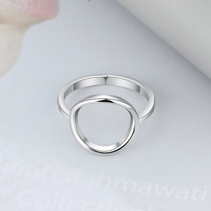 925 Sterling Silver Finger Ring Minimalist Open Circle Rings for Women Round Female Wedding Ring Fine Jewelry  (Lam Hub Fong)