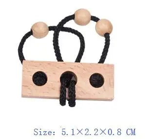 Metal Wooden Rope Puzzle Logic Mind Brain Teaser String Loop Rings Puzzles Game Toys for Adults Children