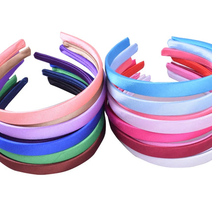 5pcs/lot Satin Covered Headband Ribbon For Girls Hairbands Women Resin Hair Hoop Band Accessories Head Wear