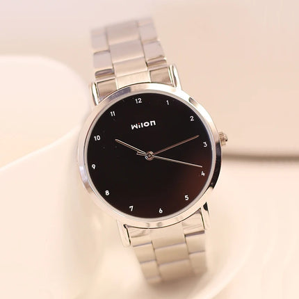 New Original Brand Simple Wrist watch Fashion Lovers Casual Full Stainless Steel Quartz Clock Men Women Business watches relogio