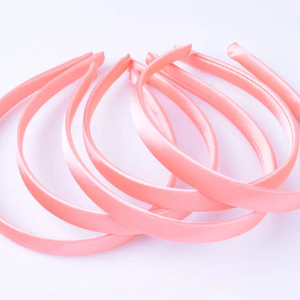 5pcs/lot Satin Covered Headband Ribbon For Girls Hairbands Women Resin Hair Hoop Band Accessories Head Wear