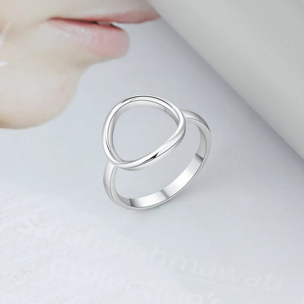 925 Sterling Silver Finger Ring Minimalist Open Circle Rings for Women Round Female Wedding Ring Fine Jewelry  (Lam Hub Fong)