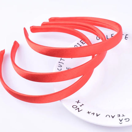 5pcs/lot Satin Covered Headband Ribbon For Girls Hairbands Women Resin Hair Hoop Band Accessories Head Wear