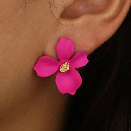 Floral Fantasy Stud Earrings - Chic Petal Design in 5 Vibrant Colors