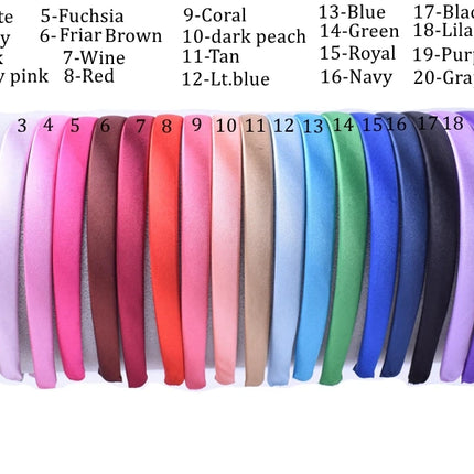 5pcs/lot Satin Covered Headband Ribbon For Girls Hairbands Women Resin Hair Hoop Band Accessories Head Wear