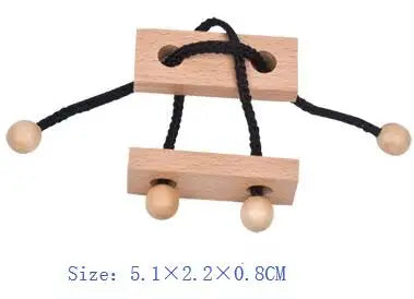 Metal Wooden Rope Puzzle Logic Mind Brain Teaser String Loop Rings Puzzles Game Toys for Adults Children