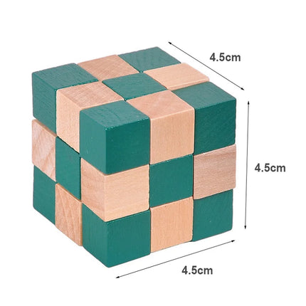 IQ Puzzle Wooden Dragon Tail Magic Cube Style Puzzle Toy Adult Children Intelligence Brain Teaser 3D Shapes Jigsaw Puzzle Toys