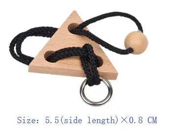 Metal Wooden Rope Puzzle Logic Mind Brain Teaser String Loop Rings Puzzles Game Toys for Adults Children