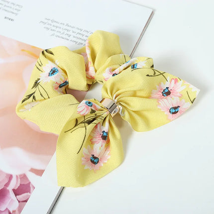 LOVINGSHA Cute Rabbit Ear Floral Women Hair Accessories Elastic Hair Band Hair Rope For Girls Rubber Band Tie Hair Scrunchies