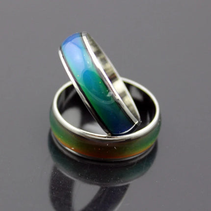 Temperature Changing Color Ring Magic Emotion Feeling Stainless Steel Glazed Seven-Color Rings for Women Men Jewelry Ring Gifts