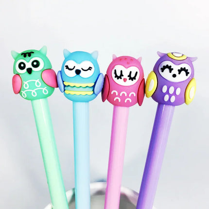 24 pcs New creative cartoon owl gel pen cute student signature pen factory direct material escolar criativo