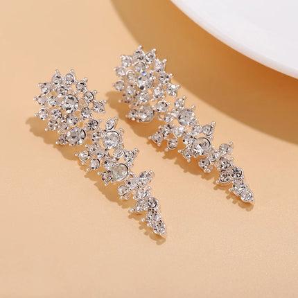 Crystal Sparkle Non-Pierced Bridal Earrings for Wedding Glam