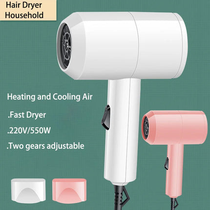 Hair Dryer Portable Heating and Cooling Foldable Hairdryer Quick Drying With High Air Volume Two Speeds Wind 500W 220V CF03