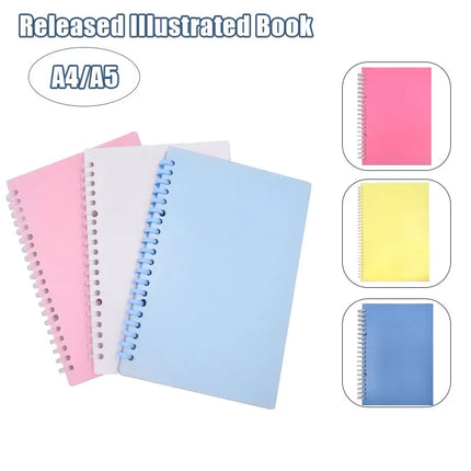 Sticker Collecting Album Reusable Sticker Book 40 Sheets A4/A5 PU Leather Cover for Scrapbook School Supplies DIY Collection