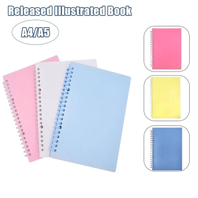 Sticker Collecting Album Reusable Sticker Book 40 Sheets A4/A5 PU Leather Cover for Scrapbook School Supplies DIY Collection