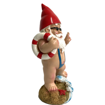 Summer Gnome In Swimsuit By The Beach Lawn Gnome Figurine Novelty Home Garden Statue Decor Yard Outdoor IndoorOrnament Promotion