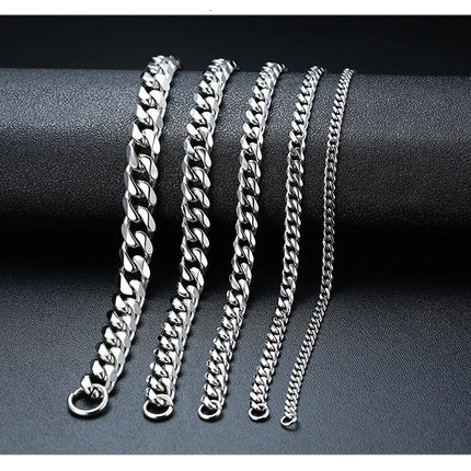 Vnox 3-11mm Chunky Miami Curb Chain Bracelet for Men, Stainless Steel Cuban Link Chain Wristband Classic Punk Heavy Male Jewelry