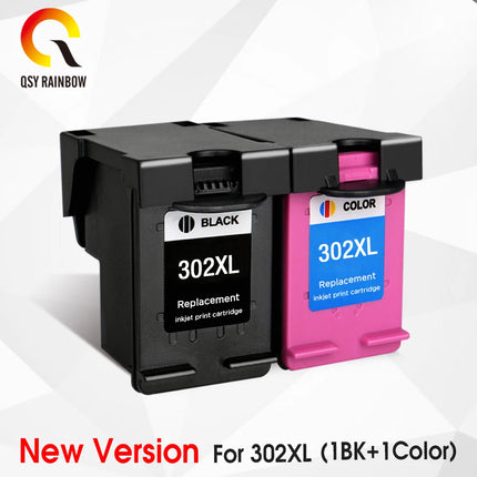 QSYRAINBOW remanufactured 302XL Replacement for HP 302 HP302 XL Ink Cartridge for Deskjet 1110 1111 1112 2130 2131 printer