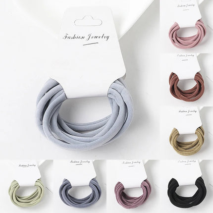 6 PCS Solid Color Basic Elastic Hair Bands For Girls  Tie Gum Scrunchie Ring Rubber Bands 2020 Hair Accessories Set