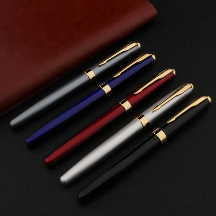 High Quality Metal 388 Fountain Pen Business Black Golden Student  Stationery Office School Supplies Gift Ink Pens