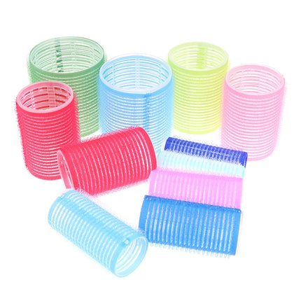 6 Pcs Hairdressing Home Use DIY Magic Large Self-Adhesive Hair Rollers Styling Roller Roll Hair Curler Beauty Tool 10 Size