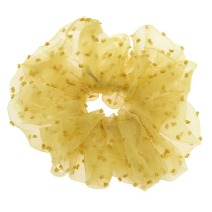 Sweet Jacquard Dot Transparent Organza Scrunchies Women Romantic  Hair Rope Big  Hair Ties Hair Accessories